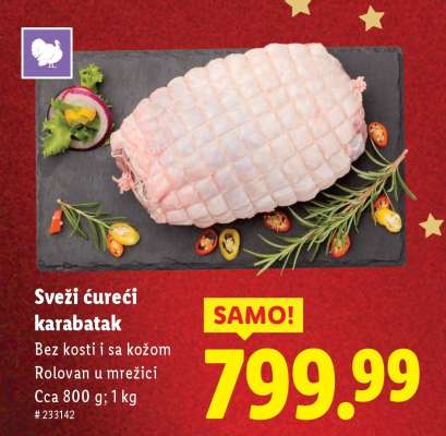 Sveži ćureći karabatak