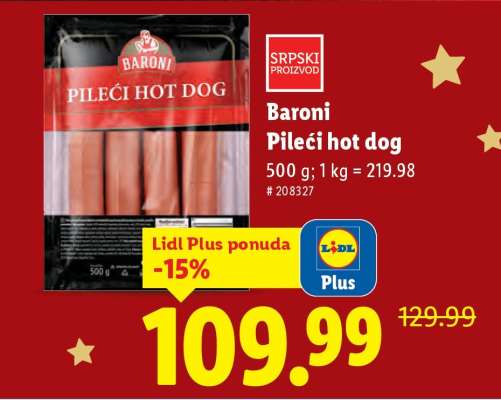 Baroni Pileći hot dog