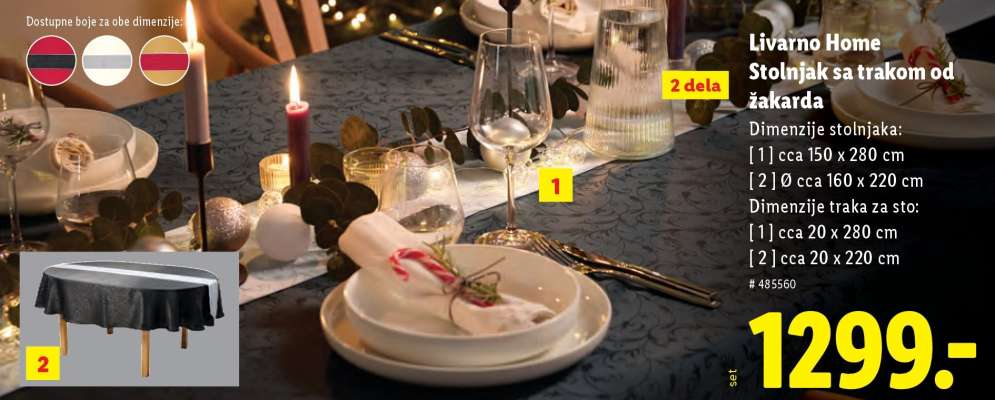 Livarno Home Stolnjak sa trakom od žakarda