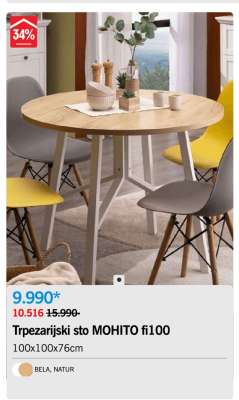 Trpezarijski sto MOHITO fi100