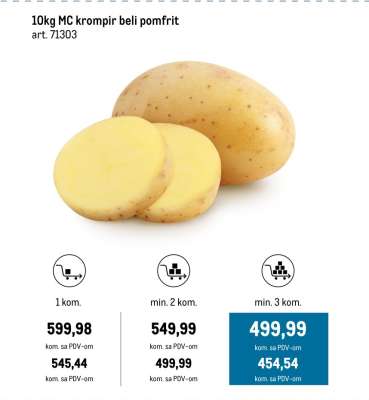 10kg MC krompir beli pomfrit