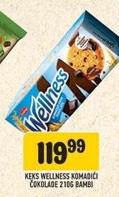 Keks Wellness Komadići Čokolade 210g Bambi