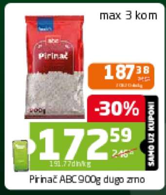 Pirinac ABC 900g dugo zno