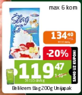 Belikrem šlag 200g Unipak
