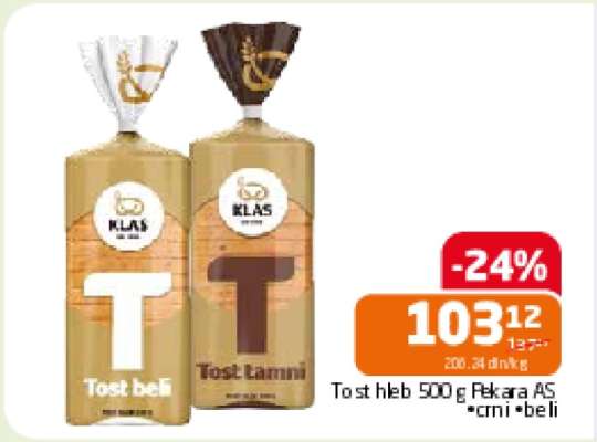 Tost hleb 500 g Pekara AS