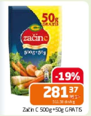 Začin C, 500g+50g gratis