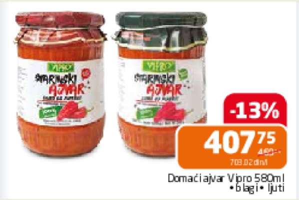 Domaći ajvar Vipro 580ml