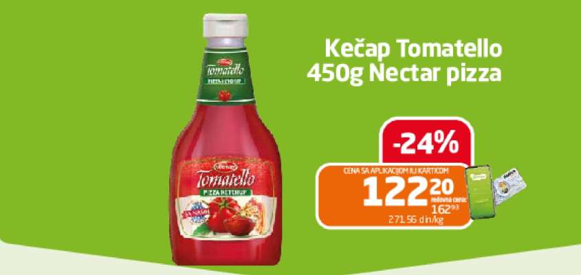 Kečap Tomatello 450g Nectar pizza