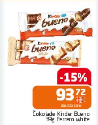 Čokolade Kinder Bueno 39g Ferrero white