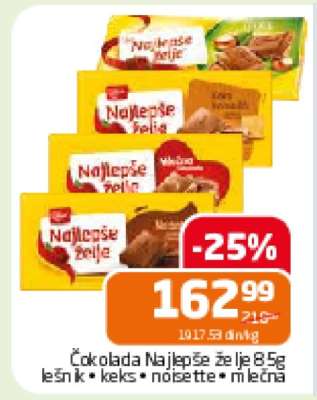 Čokolada Najlepše želje 85g