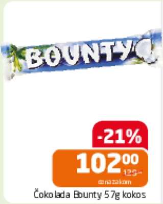 Čokolada Bounty 57g kokos