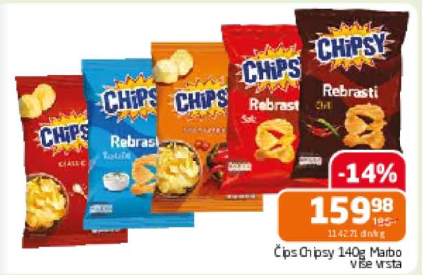 Čips Chipsy 140g Marbo