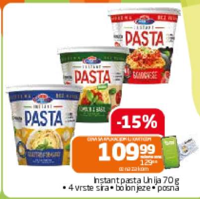 Instant pasta Unija 70 g