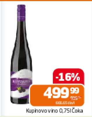 Kupinovo vino 0,75l Čoka