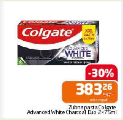 Zubna pasta Colgate Advanced White Charcoal Duo 2×75ml