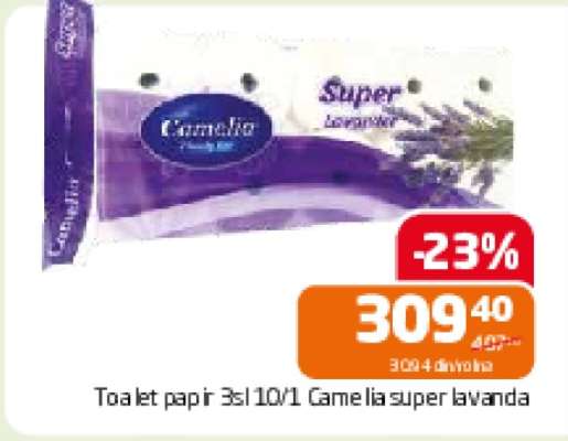 Toalet papir 3sl 10/1 Camelia super lavanda