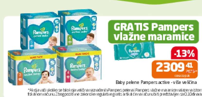 Baby pelene Pampers active