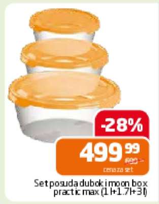 Set posuda dubok moon box practic max (1+1.7+3)