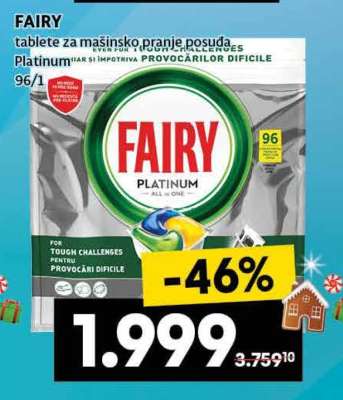 FAIRY tablete za mašinsko pranje posuđa Platinum 96/1