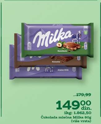 Čokolada mlečna Milka 80g