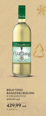 BELO VINO BANATSKI RIZLING 1l DRAŠKOVIĆ