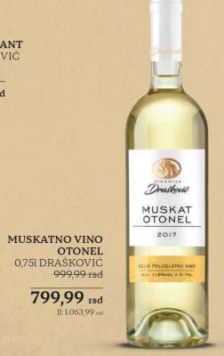 MUSKATNO VINO OTONEL 0,75l DRAŠKOVIĆ