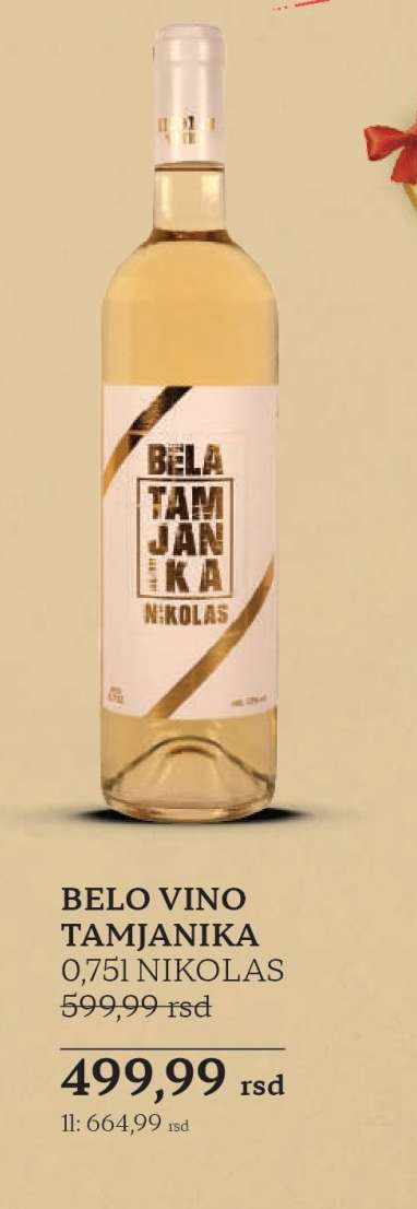 BELO VINO TAMJANIKA 0,75l NIKOLAS