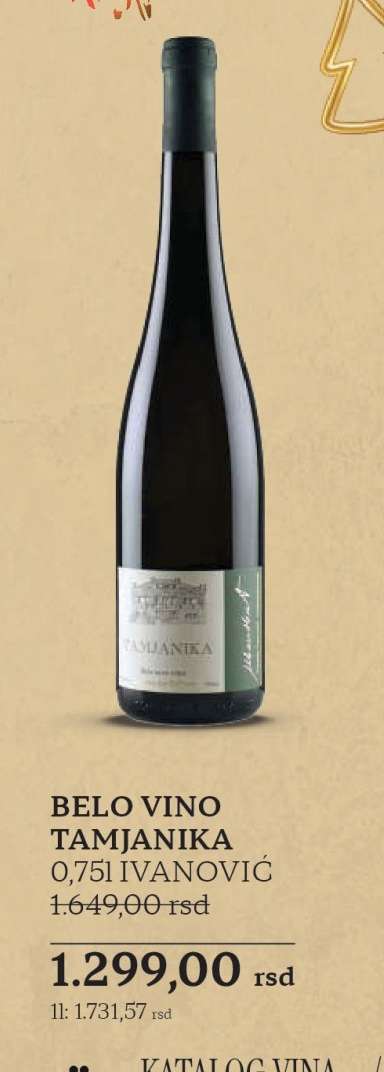 BELO VINO TAMJANIKA 0,75l IVANOVIĆ