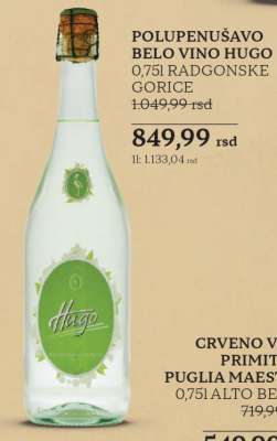 POLUPENUŠAVO BELO VINO HUGO