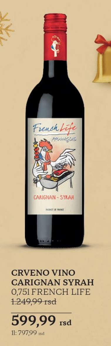 CRVENO VINO CARIGNAN SYRAH 0,75l FRENCH LIFE