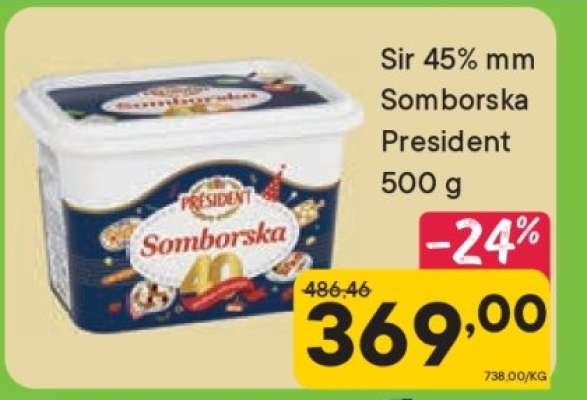 Sir 45%mm Somborska President 500 g