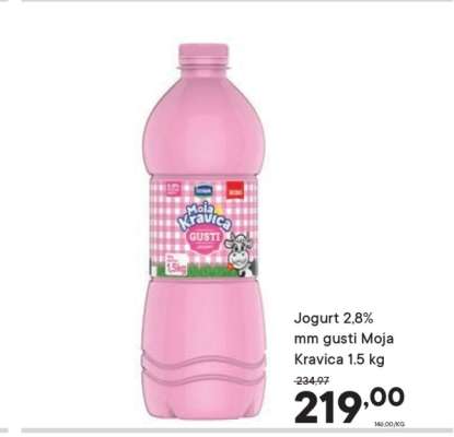 Jogurt 2,8% mm gusti Moja Kravica 1.5 kg
