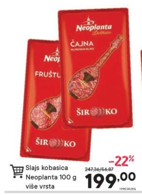 Slajs kobasica Neoplanta 100 g više vrsta