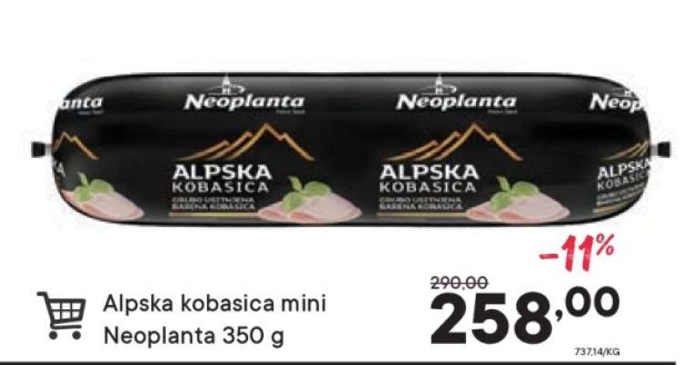Alpska kobasica mini Neoplanta 350 g