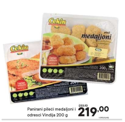 Panirani pileći medaljoni i odresci Vindija 200 g