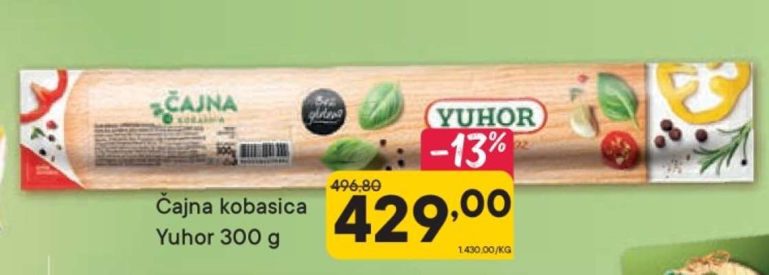 Čajna kobasica Yuhor 300 g