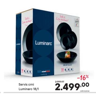 Servis crni Luminarc 18/1