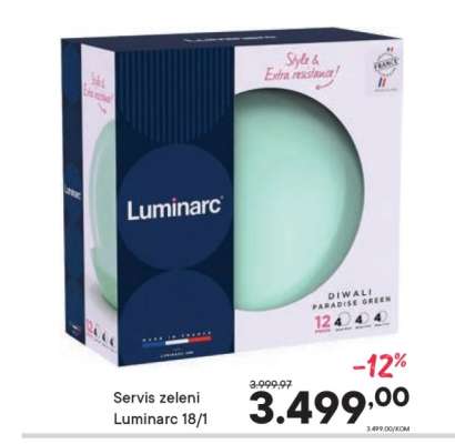 Servis zeleni Luminarc 18/1