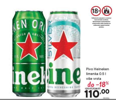 Pivo Heineken limenka 0.5 l
