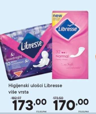 Higijenski ulošci Libresse više vrsta