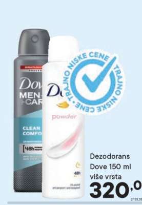 Dezodorans Dove 150 ml, više vrsta