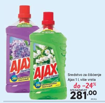 Sredstvo za čišćenje Ajax 1 l više vrsta