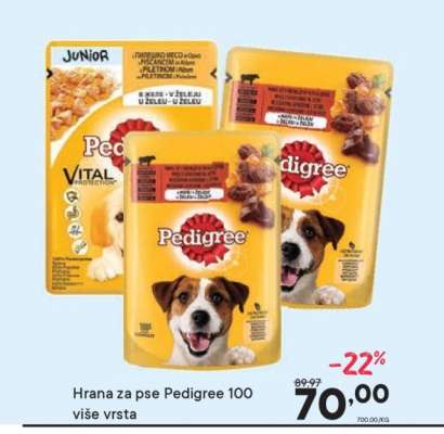 Hrana za pse Pedigree 100 više vrsta