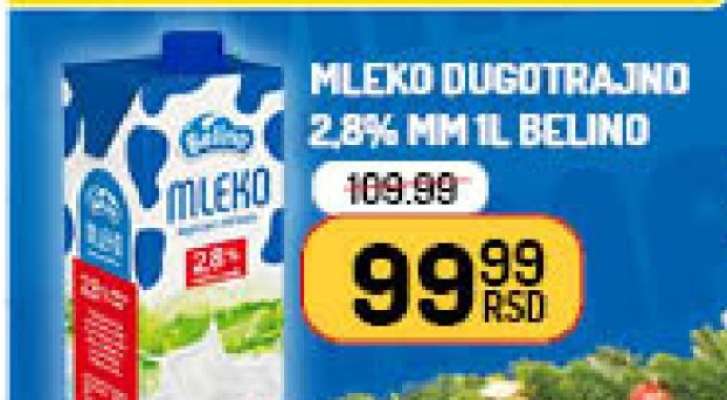 MLEKO DUGOTRAJNO 2,8% MM 1l BELINO