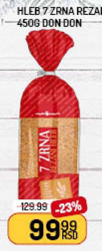 Hleb 7 Zrna Rezani 450g Don Don