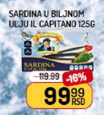 SARDINA U BILJNOM ULJU IL CAPITANO 125g