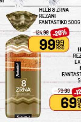 Hleb 8 Zrna Rezani Fantastiko 500g