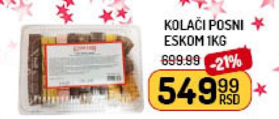 KOLAČI POSNI ESKOM 1kg