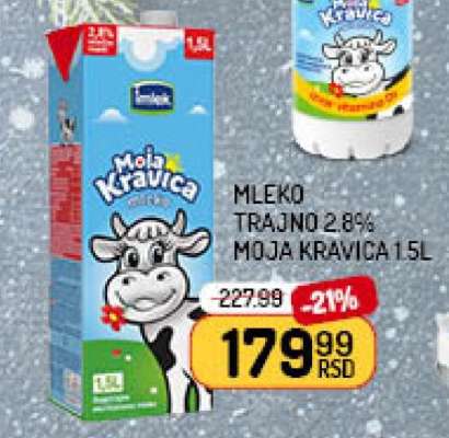 MLEKO TRAJNO 2.8% MOJA KRAVICA 1.5l