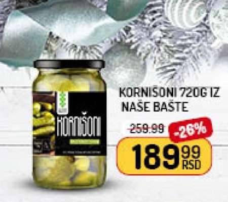 Kornišoni 720g iz Naše Bašte